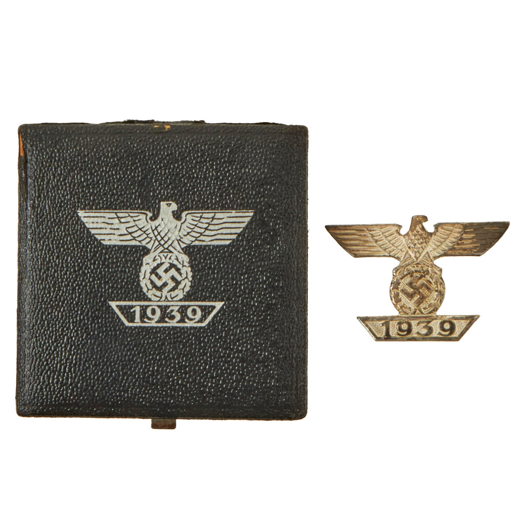 Original German WWII Cased Clasp to the Iron Cross First Class 1939 with Pinback - Spange zum Eisernen Kreuz Original Items
