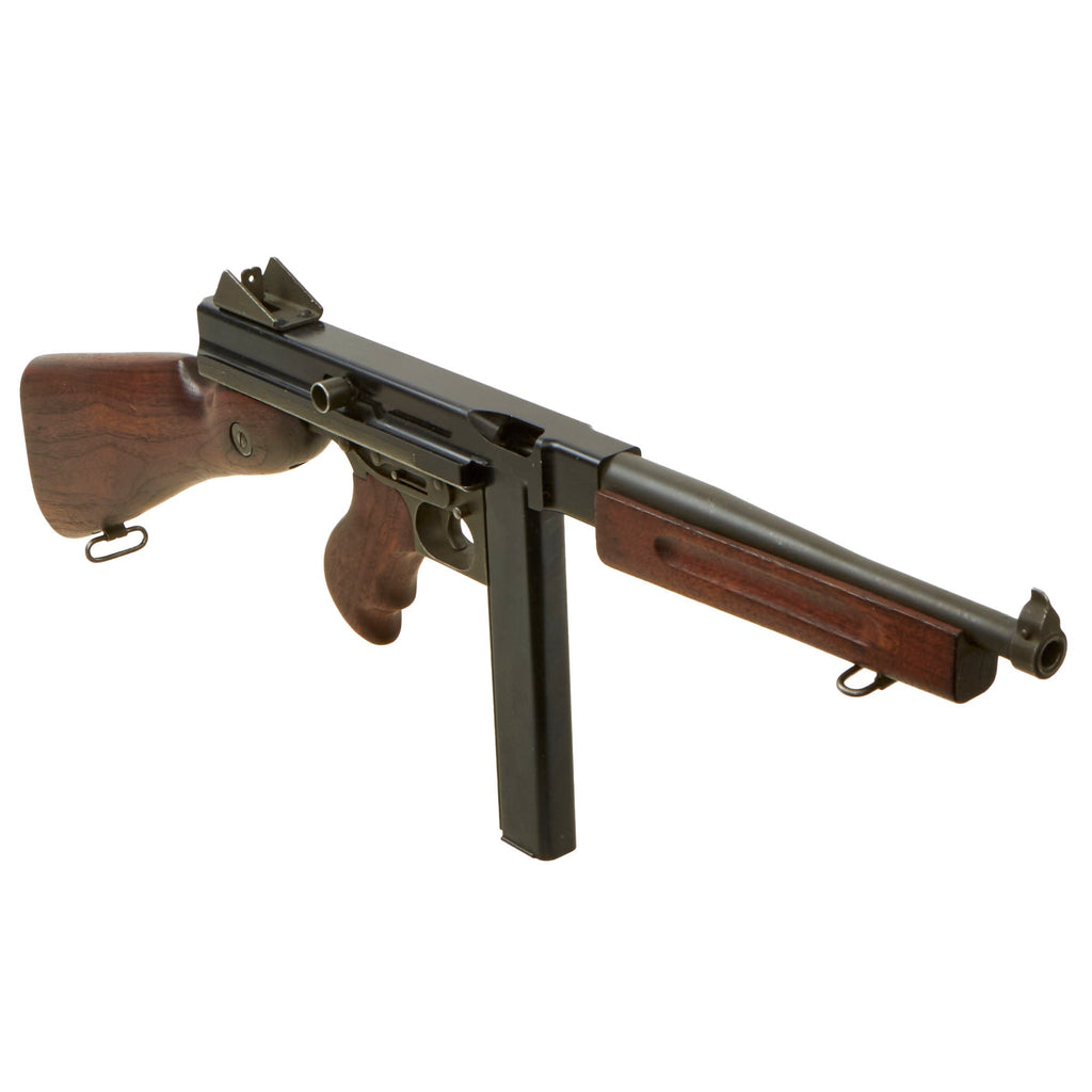 Original U.S. WWII Thompson M1A1 Aluminum Receiver Display Submachine Gun with Unissued Live Barrel and Magazine Original Items