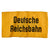 Original German WWII Reichsbahn National Railway Embroidered Yellow Rayon Armband with Faded Depot Stamp Original Items