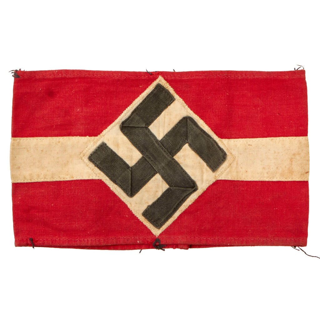 Original German WWII Service Worn HJ Youth Organization Member Multi-piece Cotton Armband Original Items