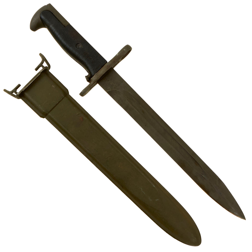 Original U.S. WWII M1 Garand 10 inch Bayonet by American Fork & Hoe with M7 Scabbard Original Items