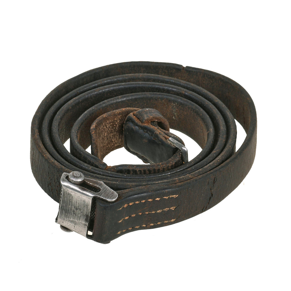 Original German WWII Karabiner 98 K98k Leather Sling with Buckle by Linden & Funke KG Original Items