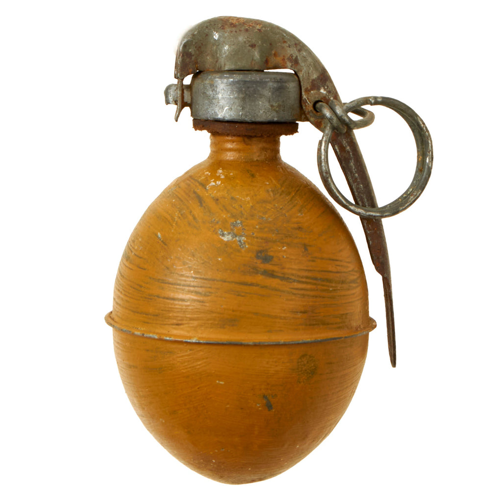 Original French WWI Model 1914 OF1 Egg Hand Grenade circa 1915 - 1917 - Inert Original Items
