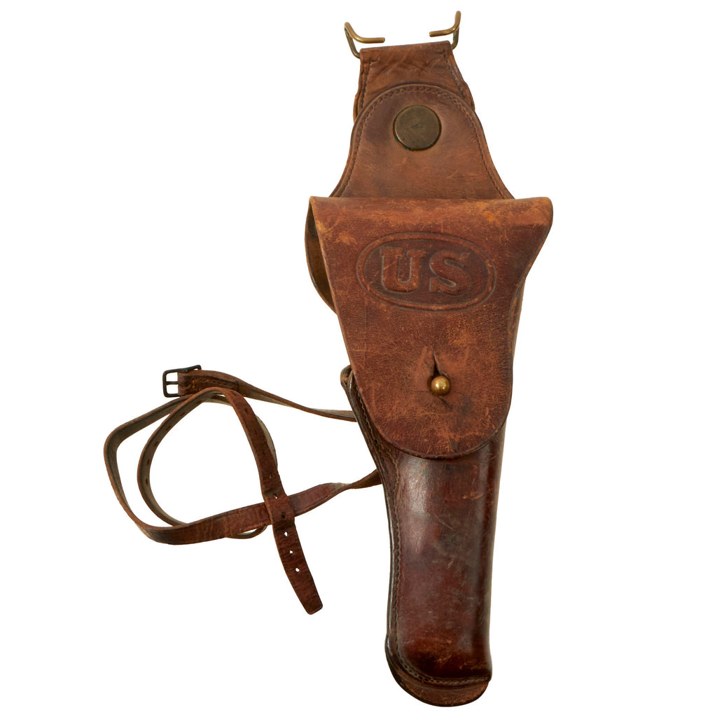 Original U.S. WWI M1912 Colt 1911 .45 Cavalry Swivel Leather Holster with Leg Tie Down Original Items