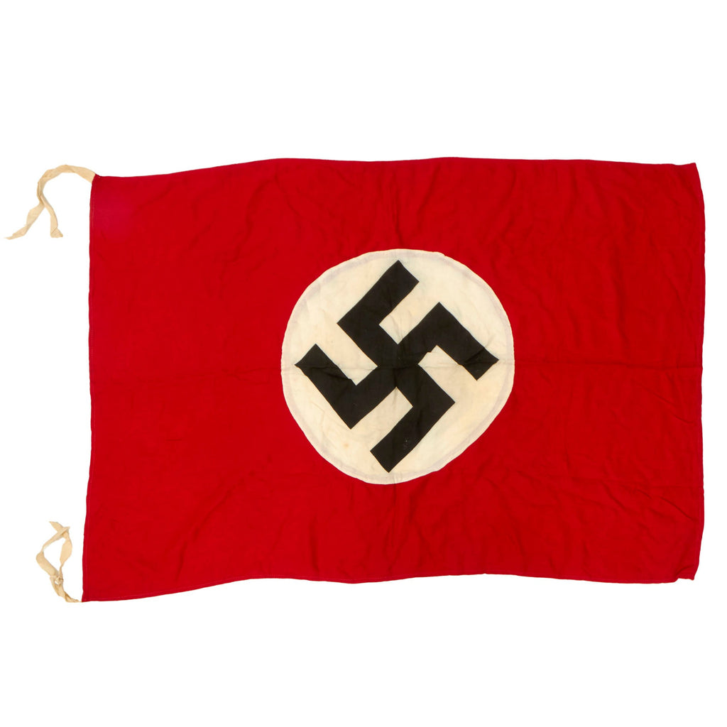 Original German WWII NSDAP Italian Made National Political Flag with Hanger Ties - 31" x 45" Original Items