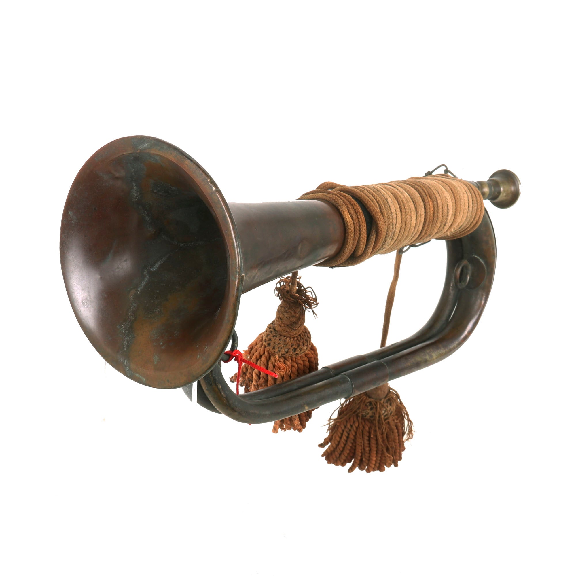 String Handle On Bugle Original WWII Imperial Japanese Army Brass Bugle with Red Cord ...