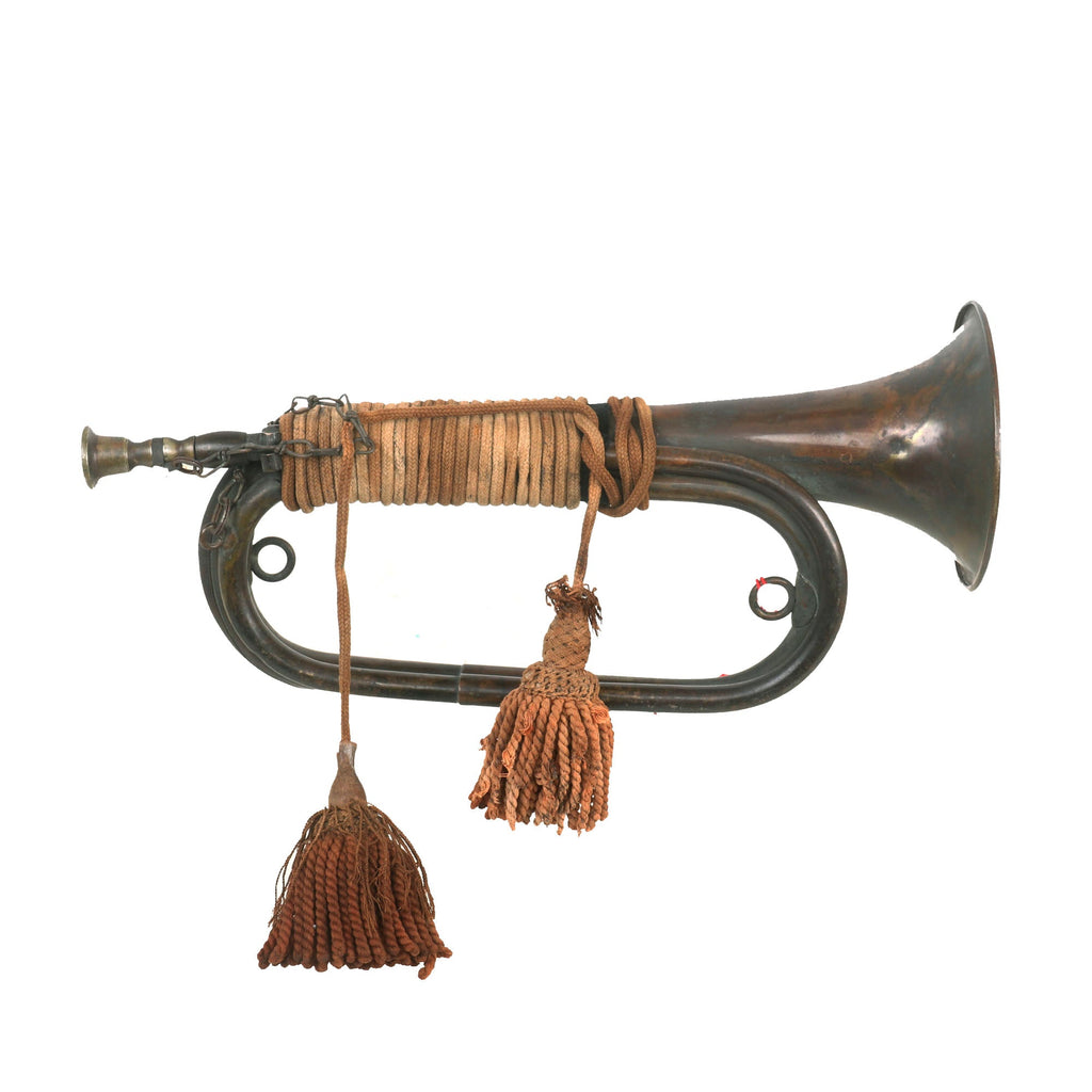 String Handle On Bugle Original WWII Imperial Japanese Army Brass Bugle with Red Cord ...