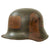 Original Imperial German WWI M16 Stahlhelm Helmet with Panel Camouflage Paint & Partial Chinstrap - Marked TJ66 Original Items