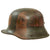 Original Imperial German WWI M16 Stahlhelm Helmet with Panel Camouflage Paint & Partial Chinstrap - Marked TJ66 Original Items