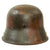 Original Imperial German WWI M16 Stahlhelm Helmet with Panel Camouflage Paint & Partial Chinstrap - Marked TJ66 Original Items