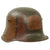 Original Imperial German WWI M16 Stahlhelm Helmet with Panel Camouflage Paint & Partial Chinstrap - Marked TJ66 Original Items