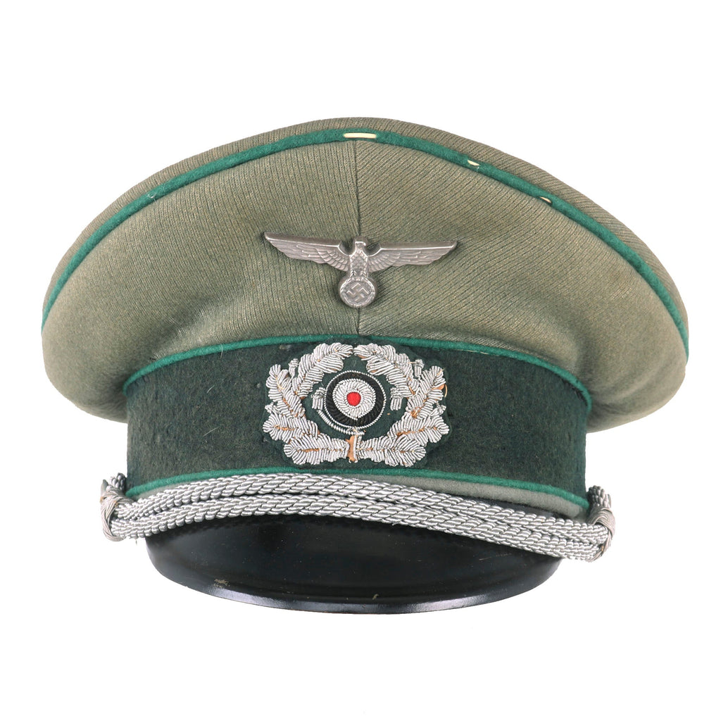 Original German WWII Heer Jäger Officer Schirmmütze Visor Crush Cap by EREL Privat (Double Marked) Original Items
