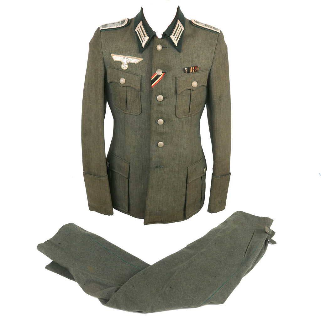 Original German WWII Heeresverwaltung Army Technical Services Administration M36 Dienstrock Uniform Tunic with Trousers Original Items