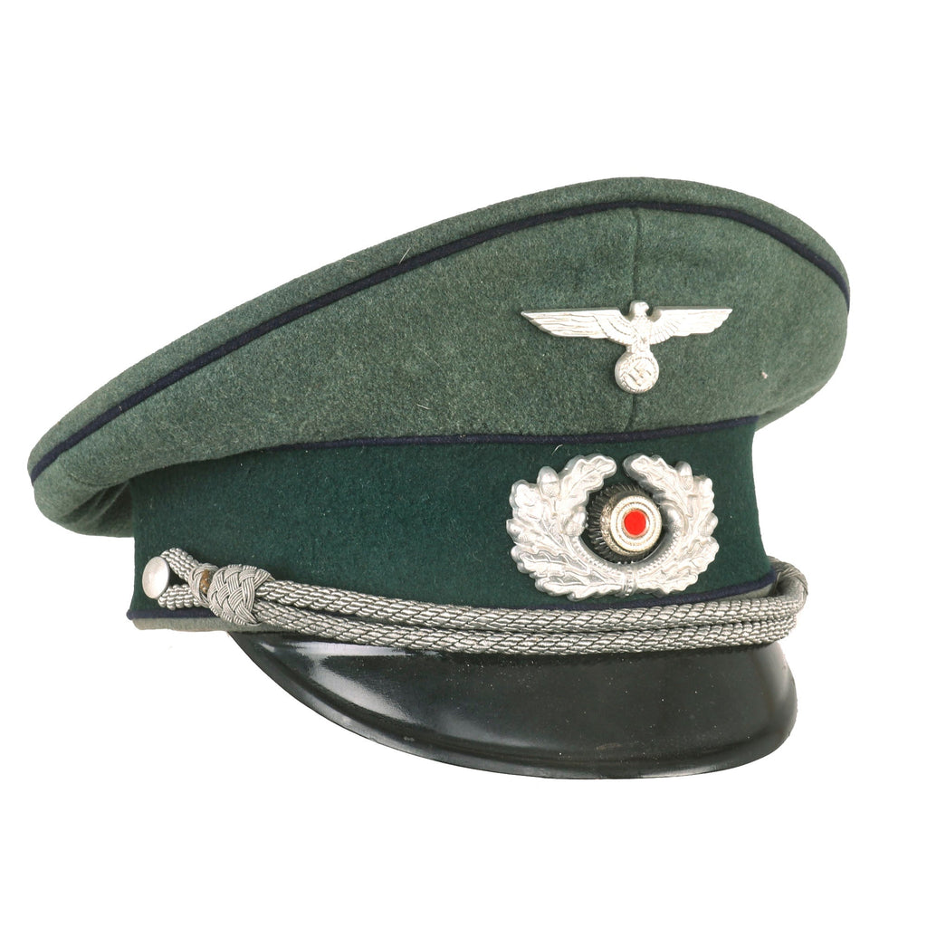 Original German WWII Army Heer Medical Officer Schirmmütze Visor Crush Cap - Size 58cm Original Items