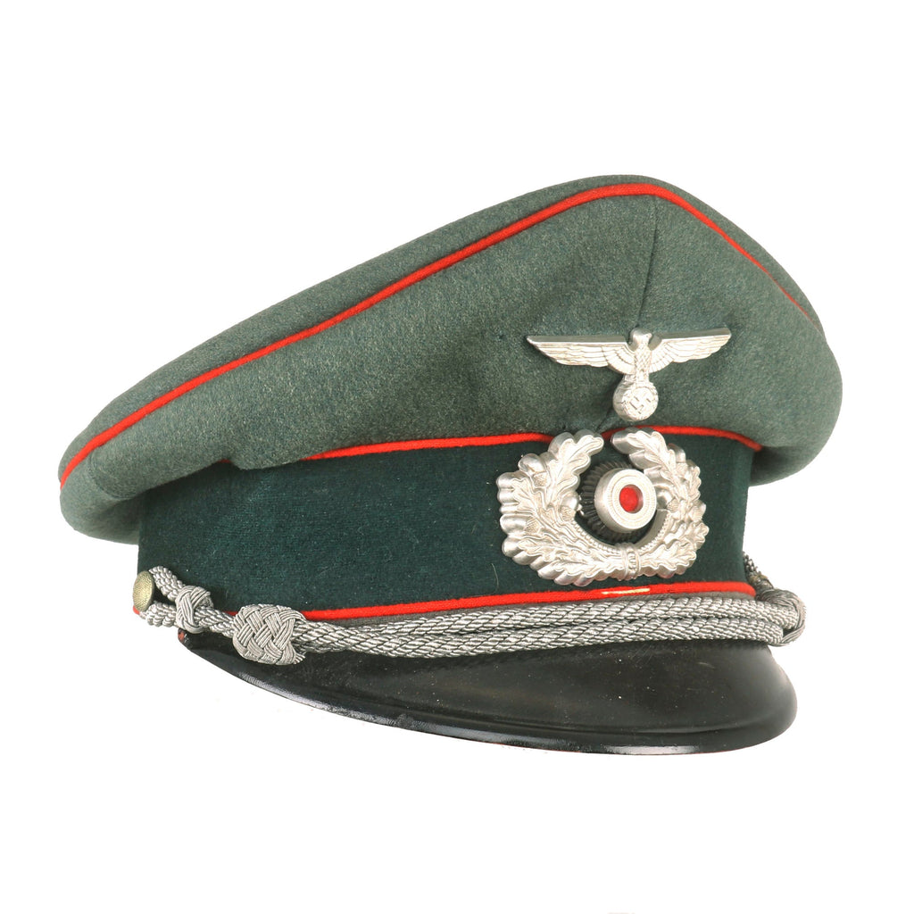 Original German WWII Army Heer Artillery Officers Schirmmütze Visor Crush Cap by Stirndruckfrei - Size 56cm Original Items