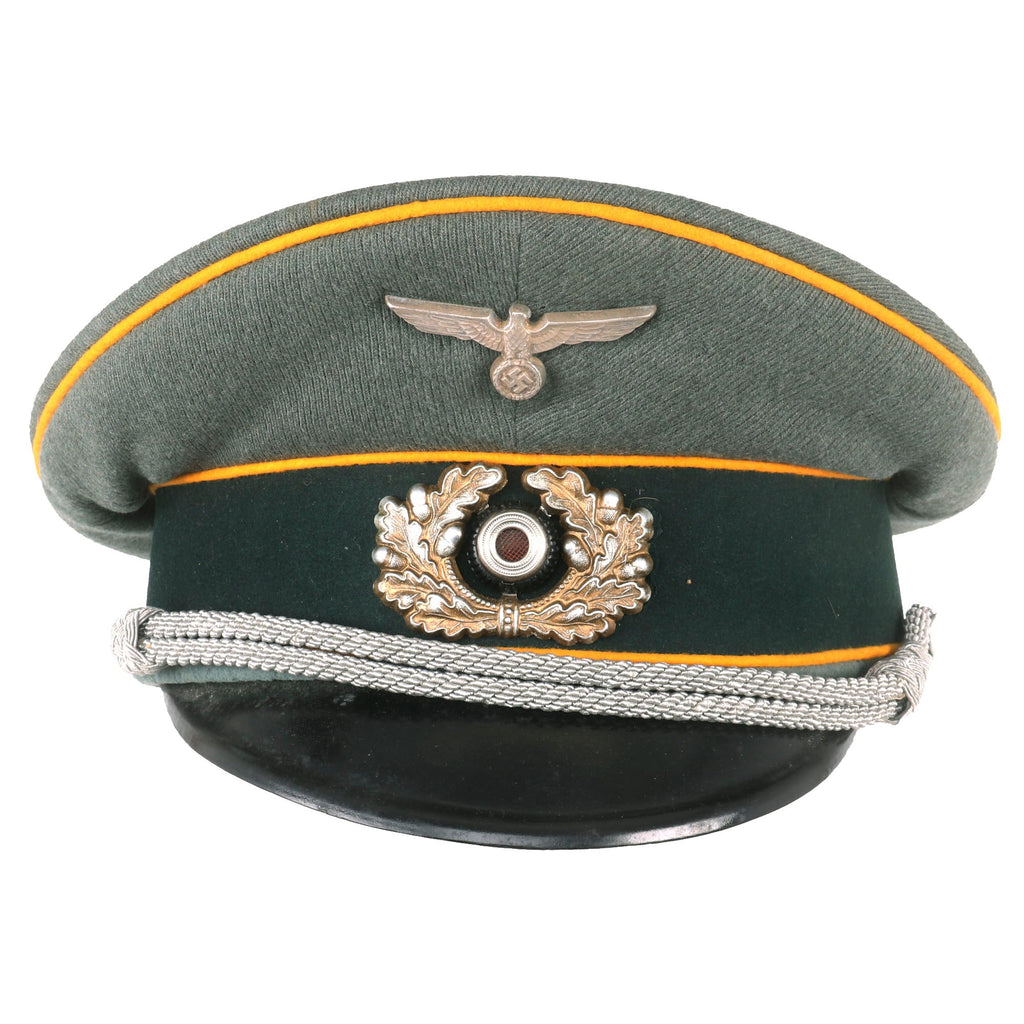 Original German WWII Heer Cavalry Officer Schirmmütze Visor Cap by EREL Extra - Double Marked Original Items