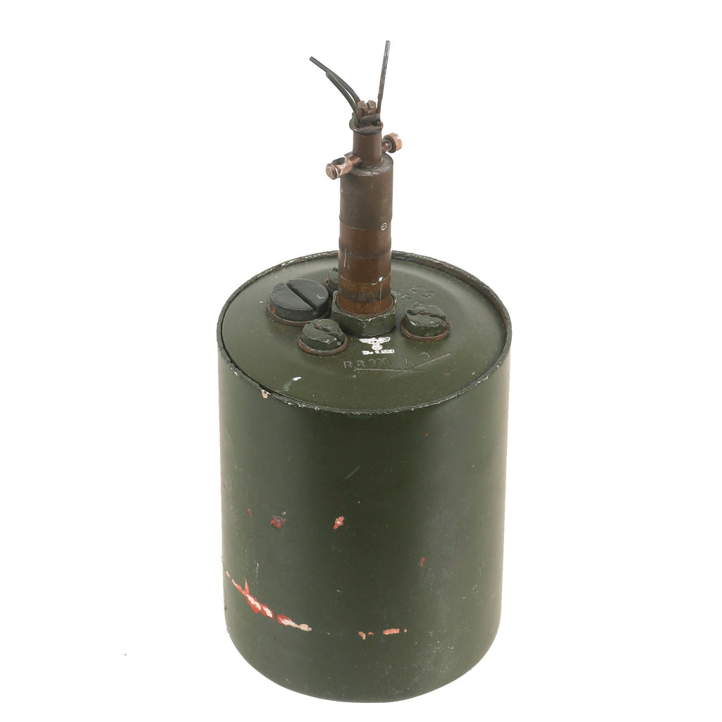 Original WWII German 1943 Dated Inert Bouncing Betty S-Mine with Pressure Fuse by Schaltbau GmbH & Deutsche Armaturenfabrik Leipzig Original Items