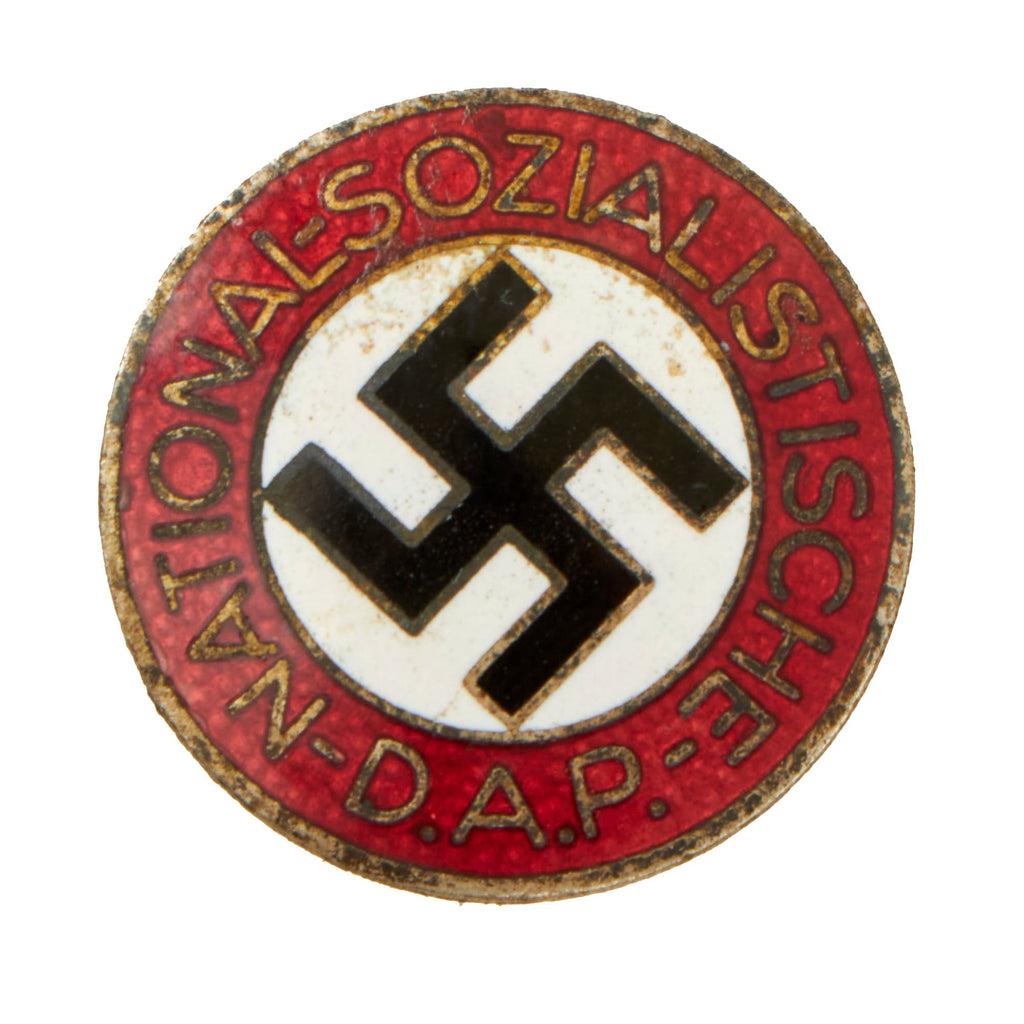 Original German NSDAP Party Enamel Membership Badge Pin by Werner Redo of Saarlautern - RZM M1/100 Original Items