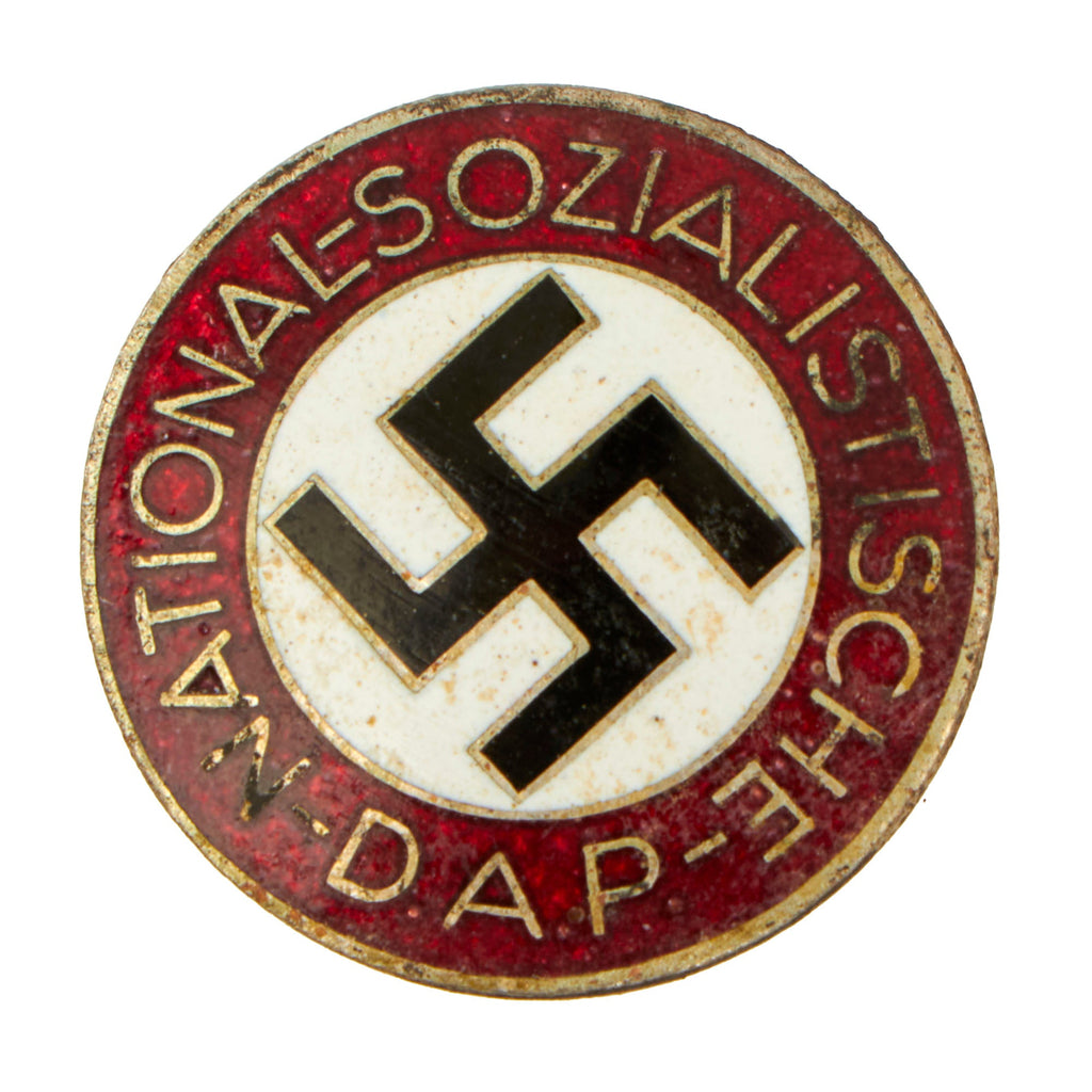 Original German WWII NSDAP Party Enamel Membership Badge Pin by Kerbach & Israel - RZM M1/42 Original Items