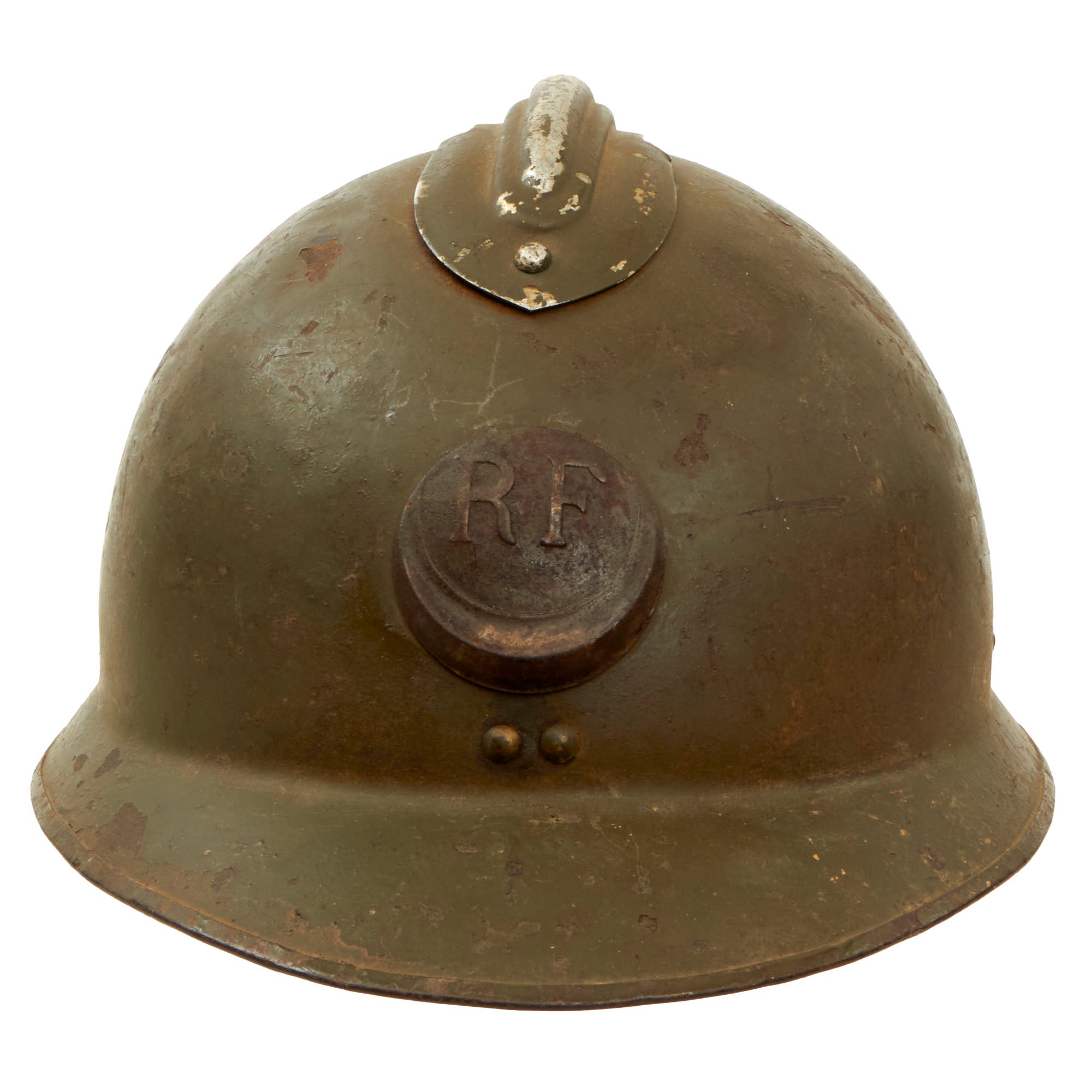 Original French WWII North African Zouave M26 Adrian Helmet - Full