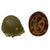 Original U.S. WWII 1944 McCord Front Seam Swivel Bale M1 Helmet with Net and International Molded Plastics Liner with Laundry Number Original Items