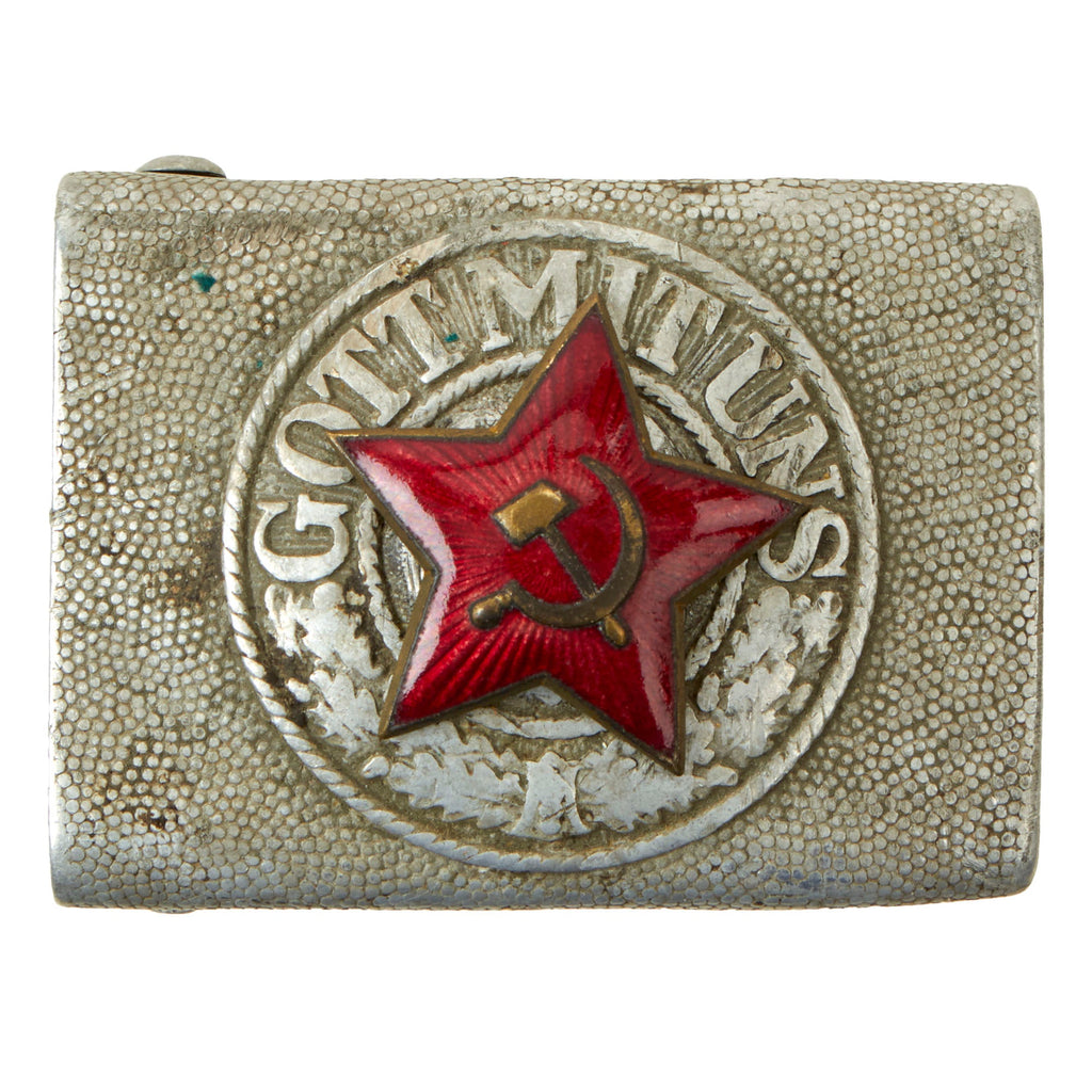 Original Soviet Union Captured German WWII Heer EM/NCO Aluminum Belt Buckle with Soviet Red Star on Front Original Items