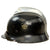 Original German WWII M34 Square Dip Aluminum Double Decal  Fire Police Helmet by BXF with Aluminum Comb - Feuerwehr Helmet Original Items
