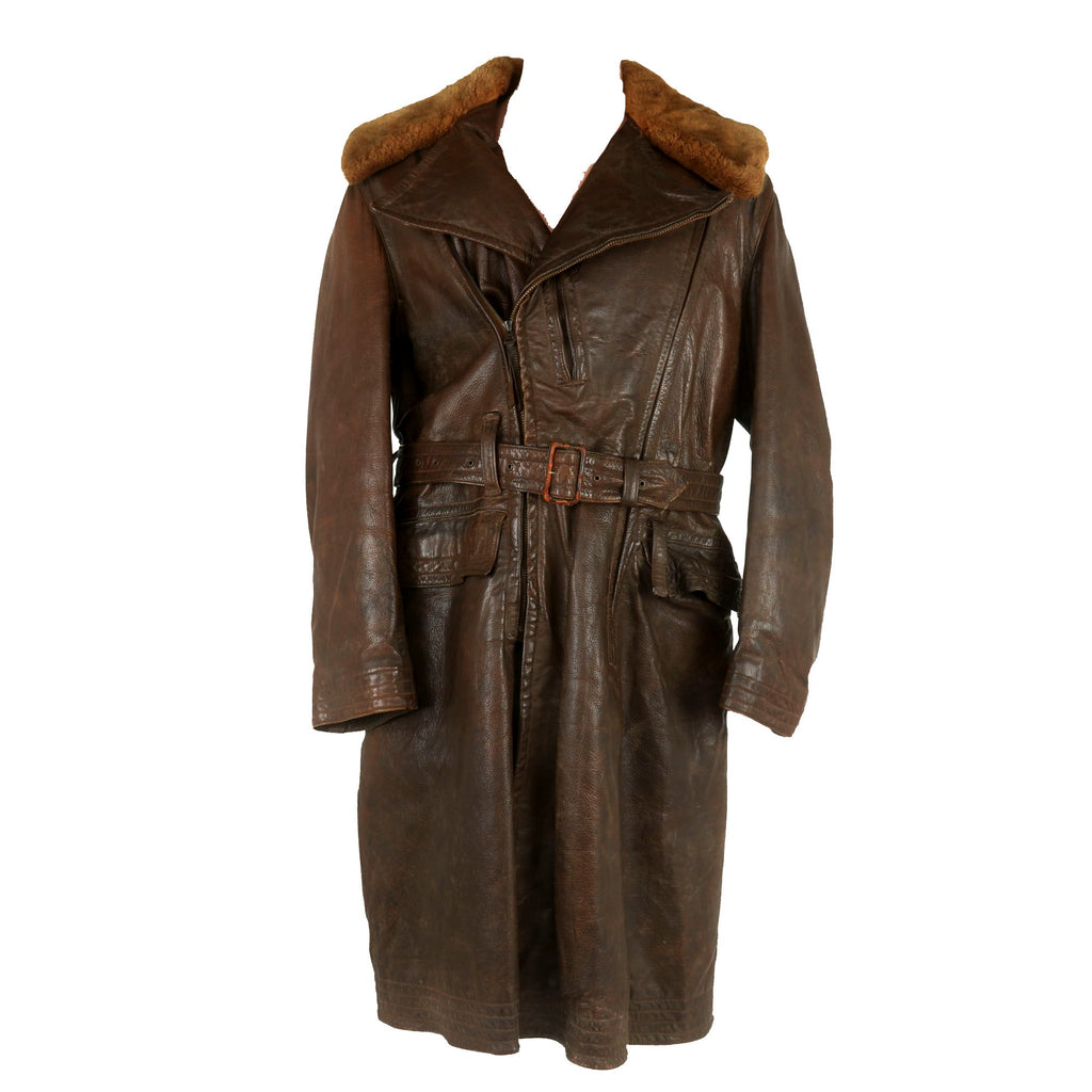 Original U.S. WWII Navy M69E Transport Coat with Name & Original Belt - Size 38 Original Items
