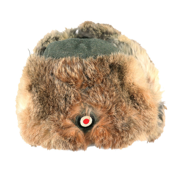 Wwii Rabbit Original German WWII Eastern Front White Rabbit Fur Winter Hat with He ...