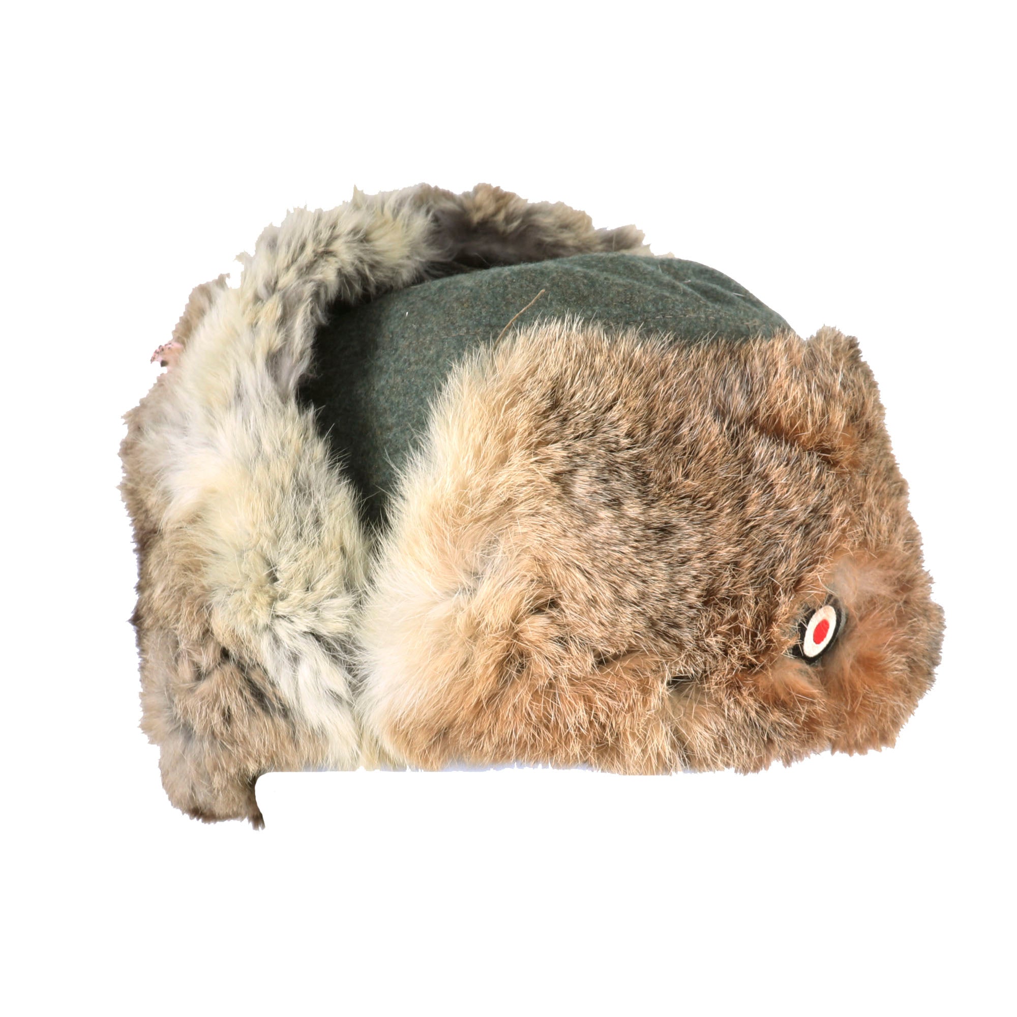 Wwii Rabbit Original German WWII Eastern Front White Rabbit Fur Winter Hat with He ...