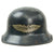 Original German WWII M38 Luftschutz Gladiator Air Defense Helmet with One Piece Shell, Cloth Liner, and Plastic Chinstrap Original Items