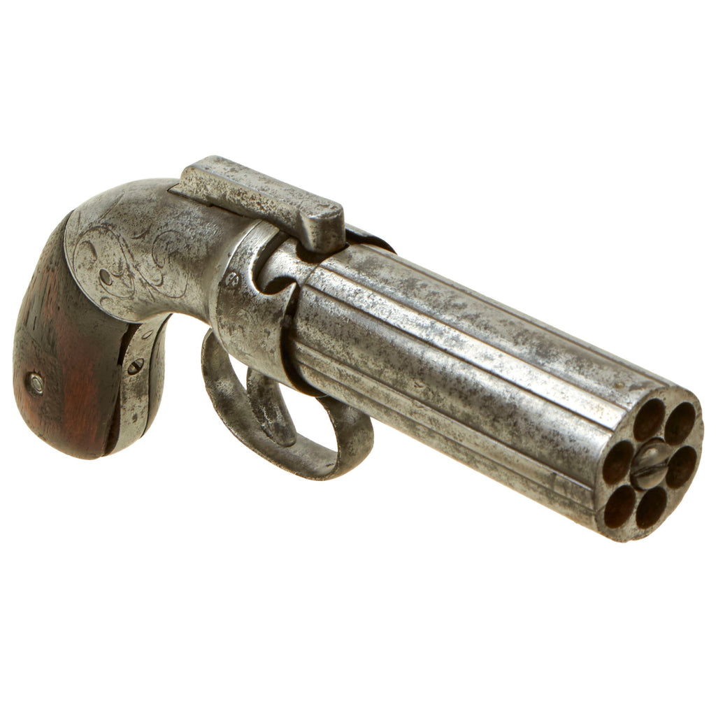 Original U.S. Ethan Allen of Worcester .31cal Percussion Pepperbox Revolver - Markings Worn Off - Matching Serial 39 Original Items