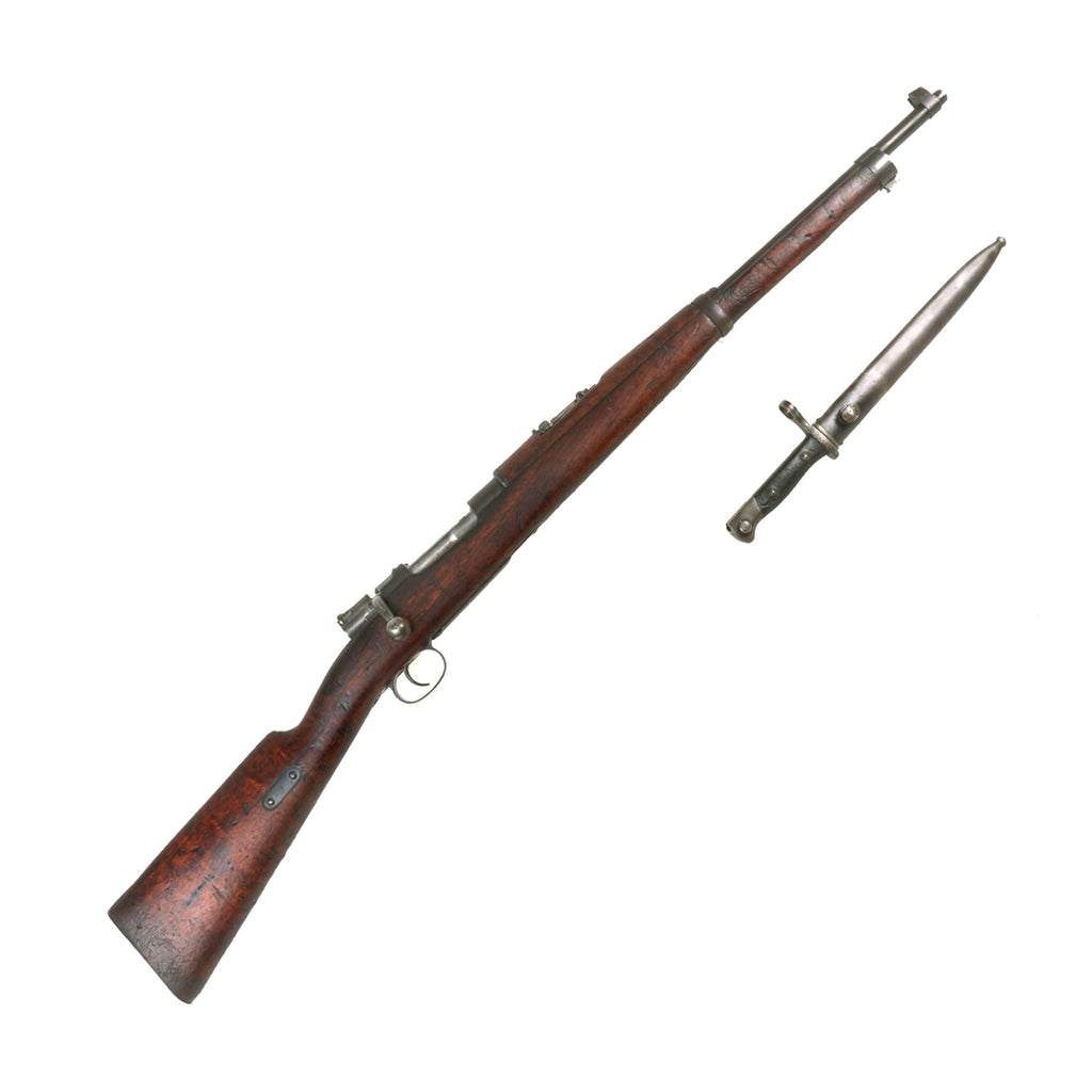Original German Made Model 1895 Chilean Contract Mauser Short Rifle by Ludwig Loewe with Bayonet & Scabbard - Serial C 9767 Original Items