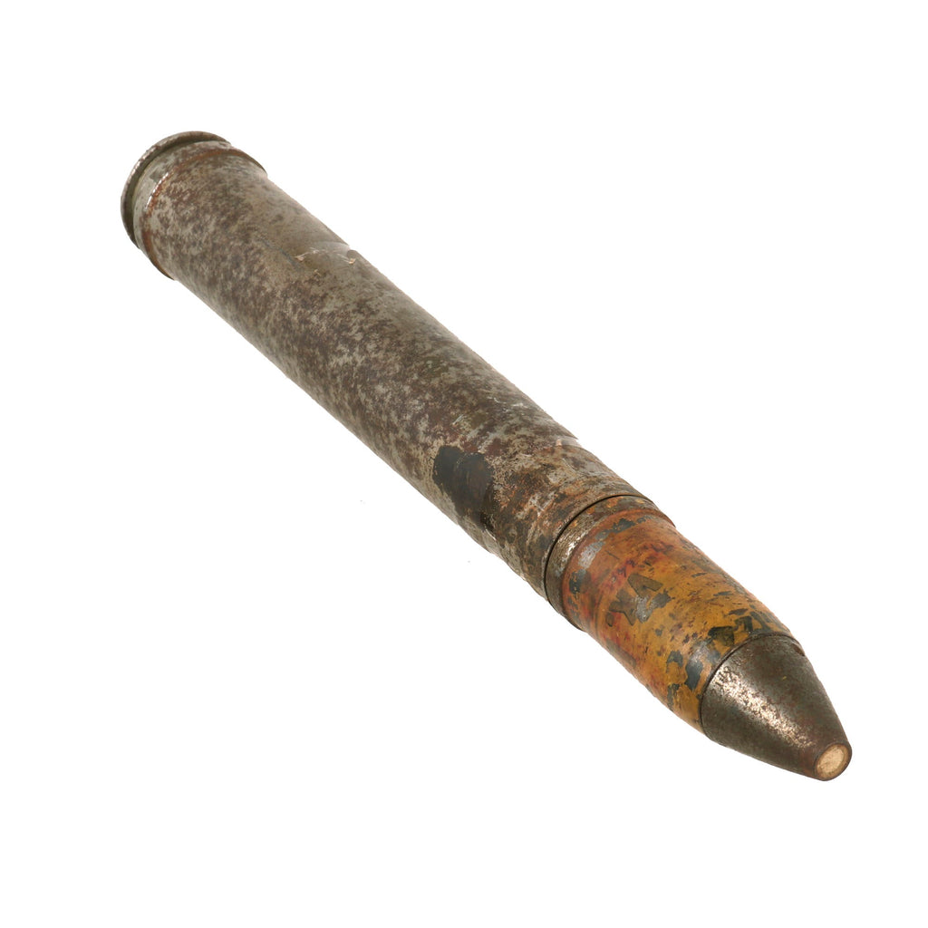 Original German WWII Flak High Explosive 3.7cm Shell - 37mm Anti-Tank - Dated 1943/44 Original Items