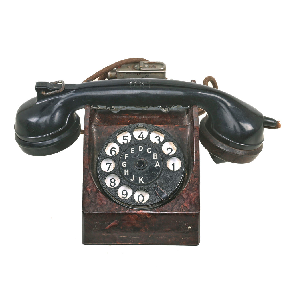 Original German WWII Military Bakelite Desk Rotary Telephone by Richard Bosse & Co - Dated 1942 Original Items