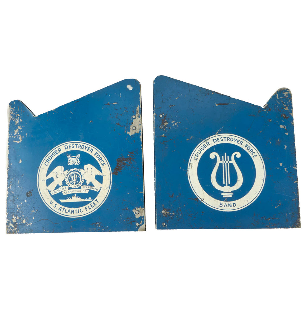 Original U.S. Vietnam War Era Cruiser Destroyer Force Pair of Band Stands - U.S. Atlantic Fleet Original Items