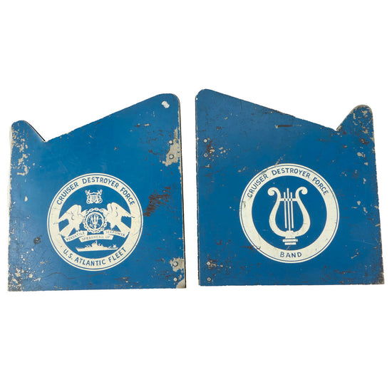 Original U.S. Vietnam War Era Cruiser Destroyer Force Pair of Band Stands - U.S. Atlantic Fleet Original Items
