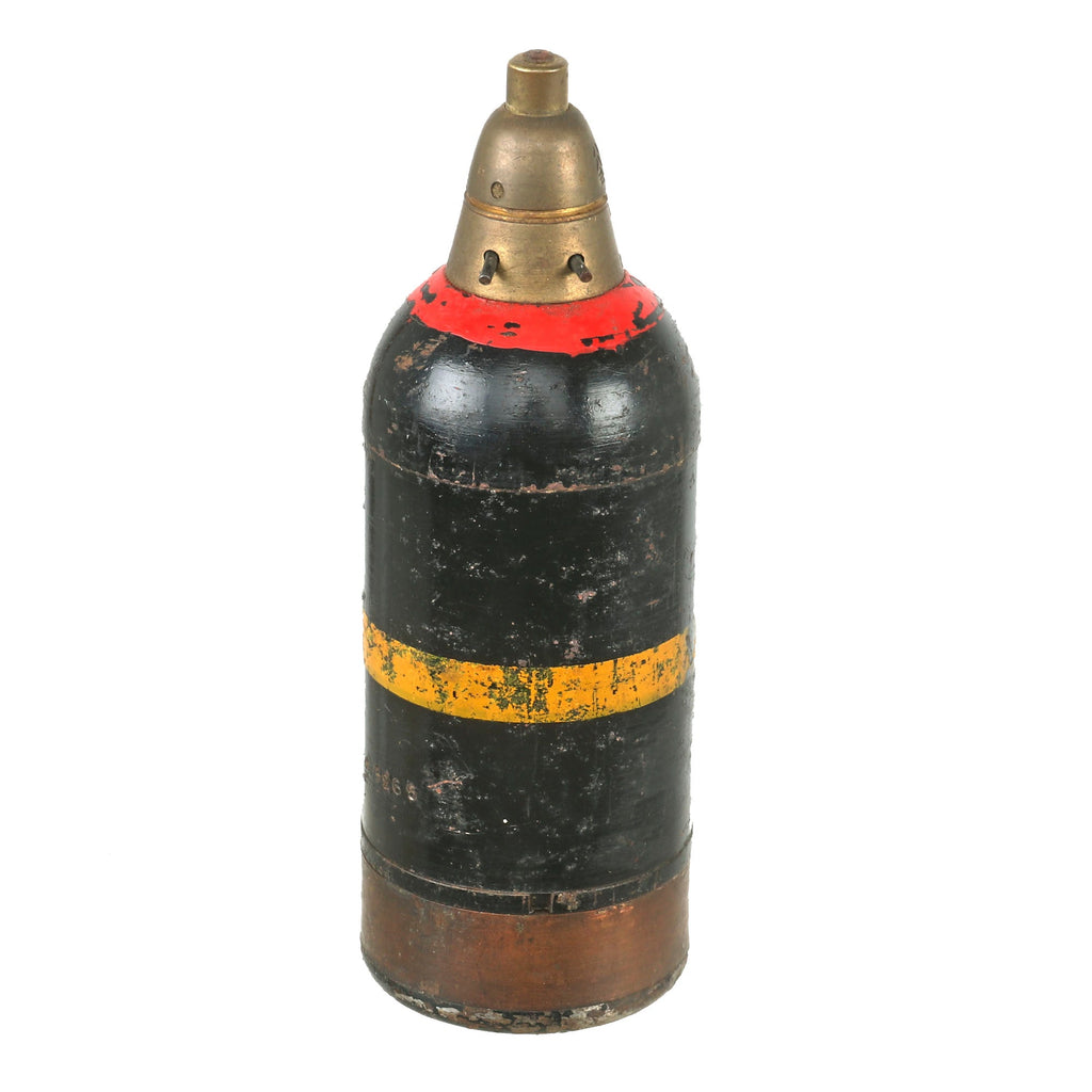 Original Japanese WWII Inert Type 89 Knee Mortar 50mm Grenade Discharger Inert Round - Dated 1941 Original Items