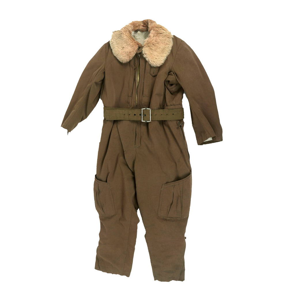 Original Rare Imperial Japanese WWII Winter Fur Lined Pilot Electric Heated Flight Suit Original Items