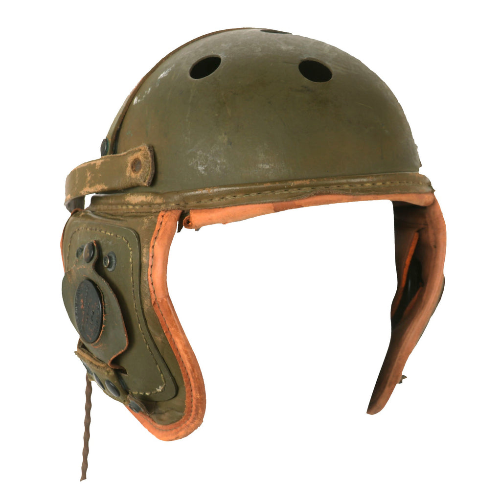 Original U.S. WWII M38 Tanker Helmet by Rawlings with Earphones