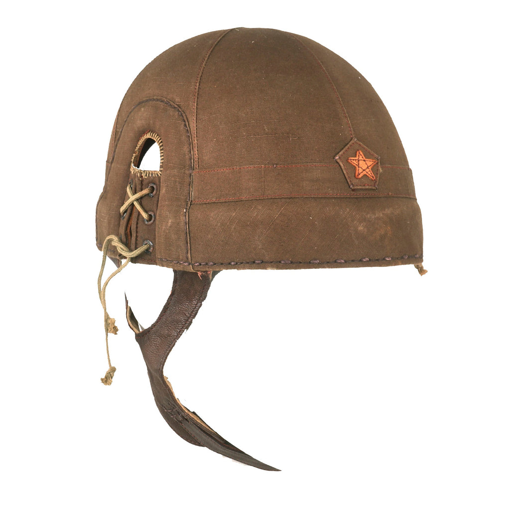 Original Japanese WWII Imperial Japanese Army Tanker Helmet with Markings - Dated 1944 Original Items