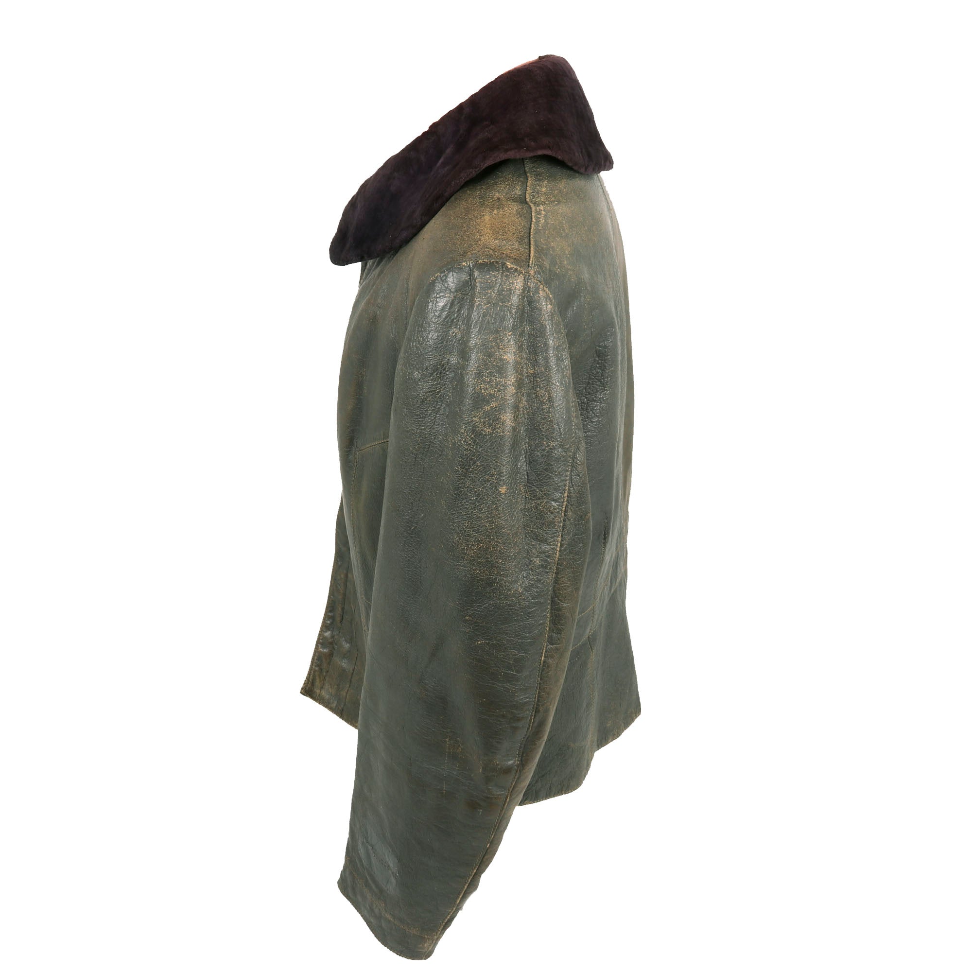 Original German WWII Luftwaffe Pilot's Blue Gray Leather Flight Jacket ...
