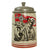 Original German WWII Named Unit Marked Motorcycle Corps NCO Training 0.5L Beer Stein - Ceramic with Pewter Lid Original Items