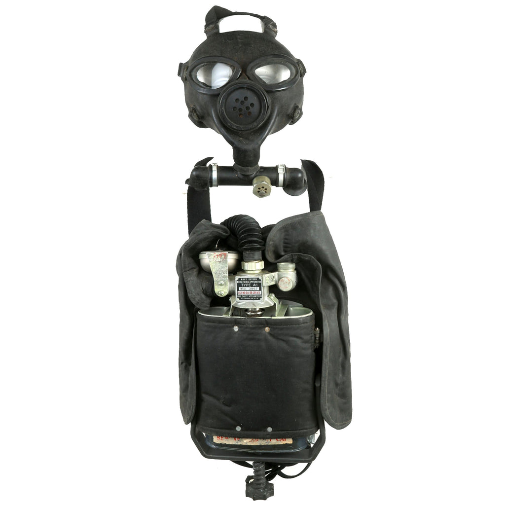 Original U.S. WWII Navy Oxygen Breathing Rescue Apparatus Type A-1 with Original Manual - Broken Original Items