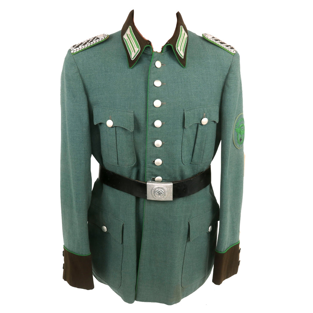 Original German WWII Nürnberg-Fürth District Schutzpolizei Meister NCO's M36 Field Tunic with Police Belt - Schupo Original Items