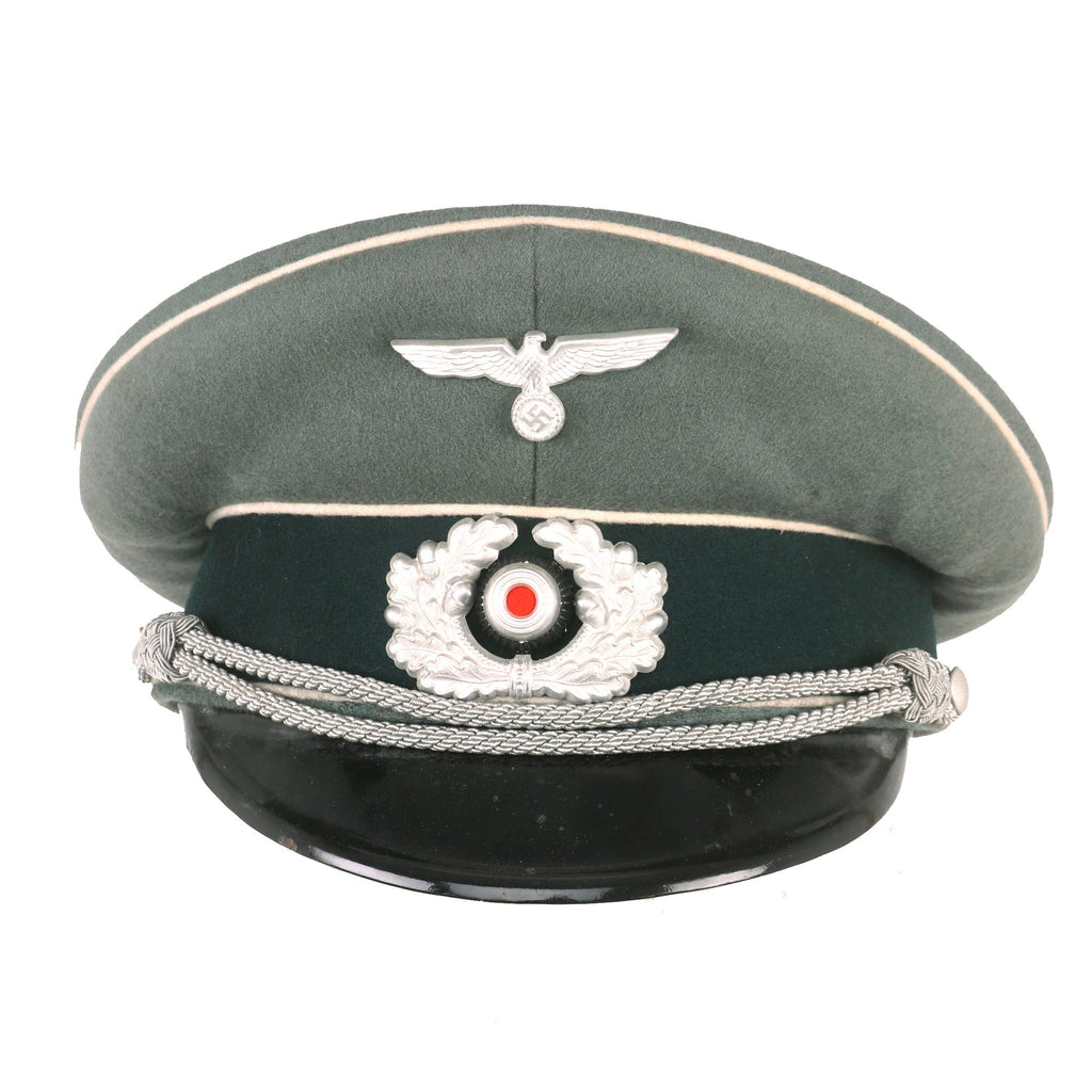 Original German WWII Army Heer Infantry Officers Schirmmütze Visor Cap by Erstklassig Clemens Wagner - Size 57 Original Items