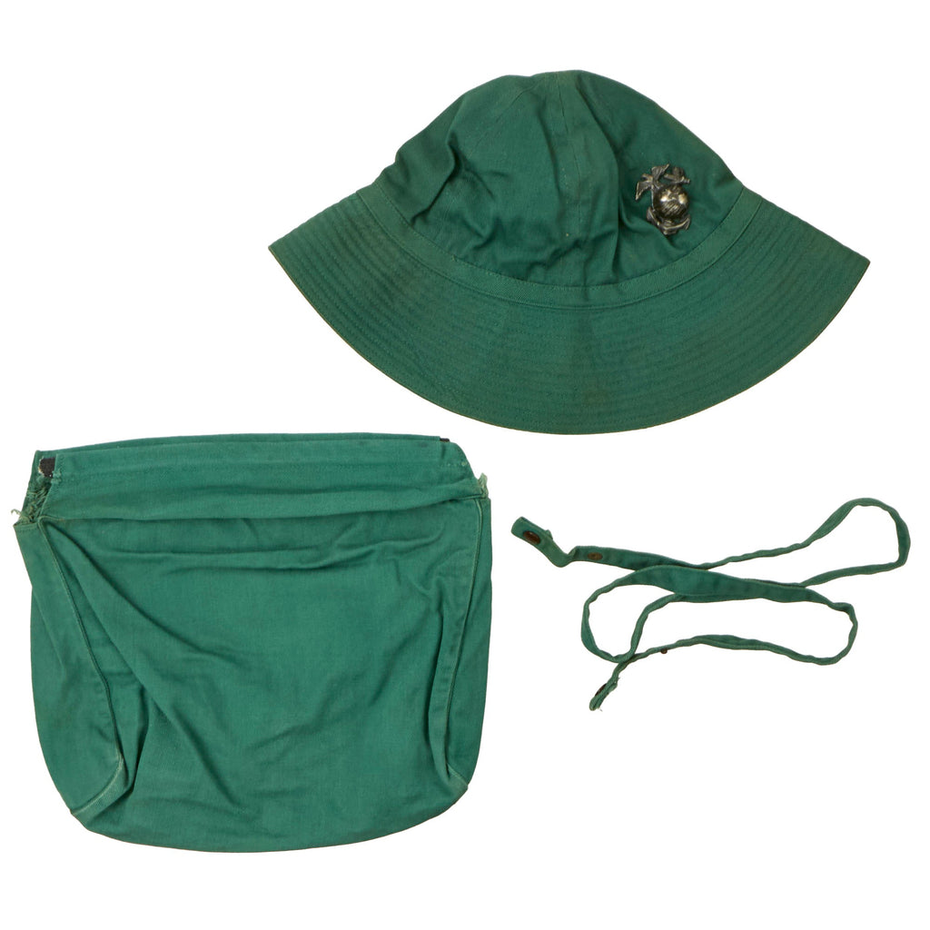 Original U.S. WWII Marine Corps USMC Named Women’s Daisy Mae Fatigue Cap and Purse Cover with Strap & Photo of Wearer - Corporal Nathalie Klingbeil Original Items