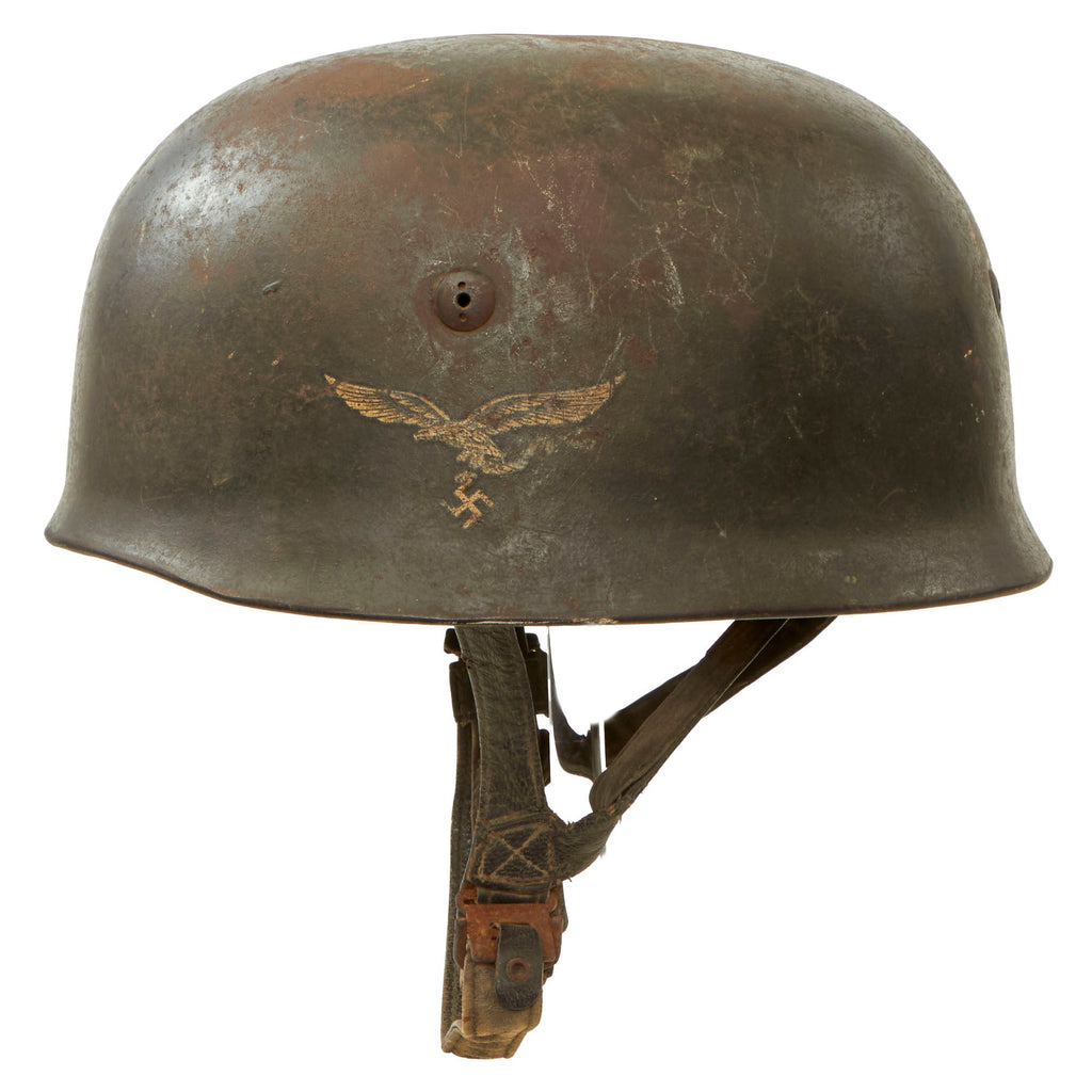 Elmetto M35 Tedesco WW2 Riproduzione - In Acciaio, Con Fodera In Pelle E Cinturino, Colore Grigio - Foto 2