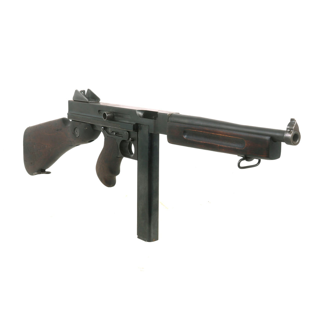 Original U.S. WWII Thompson M1 / M1A1 Display SMG with Philadelphia Ordnance Steel Receiver and Magazine Original Items