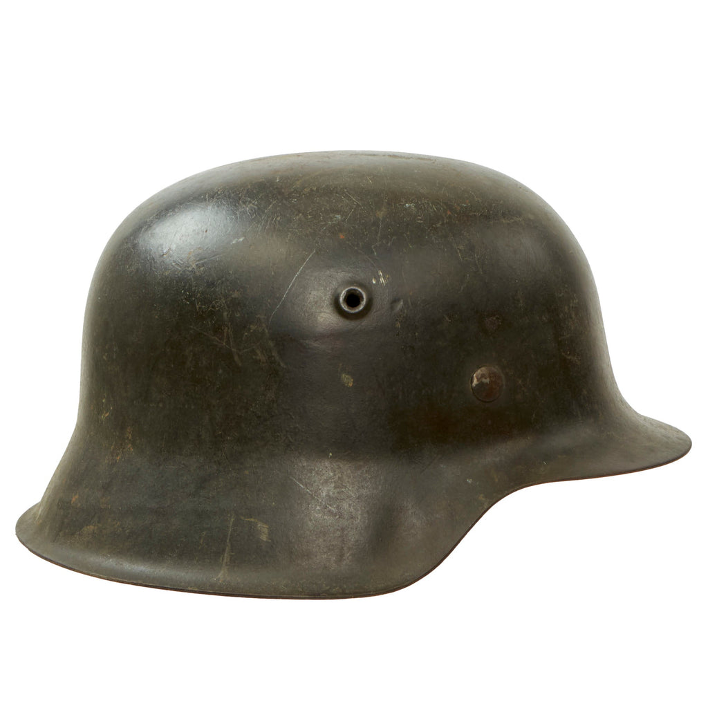 Original German WWII M42 Army Heer "No Decal" Helmet with Relic 58cm Liner and Dome Stamp - ckl66 Original Items